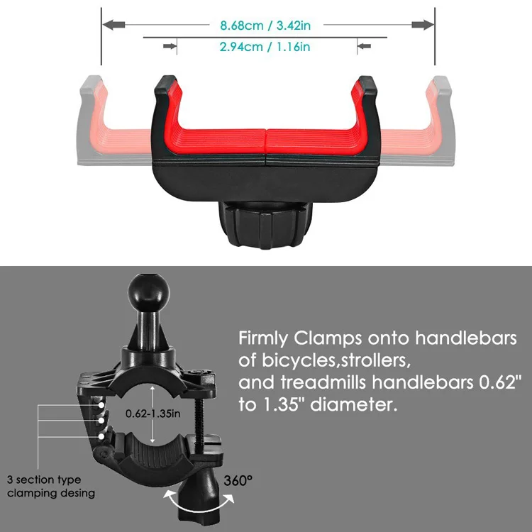 Free logo 360 Degreen bike cell phone holder Bicycle Handlebar Mount Bike Cell Phone Holder Universal mobile phone holder bike