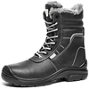 Men Genuine Leather Winter High Knee Safety Work Boots with Fur in Europe