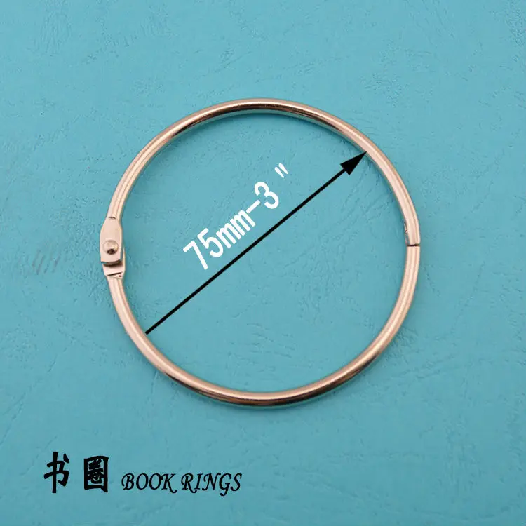 75mm3'' Metal Loose Leaf Book Binding Ring Metallic Color Book Ring