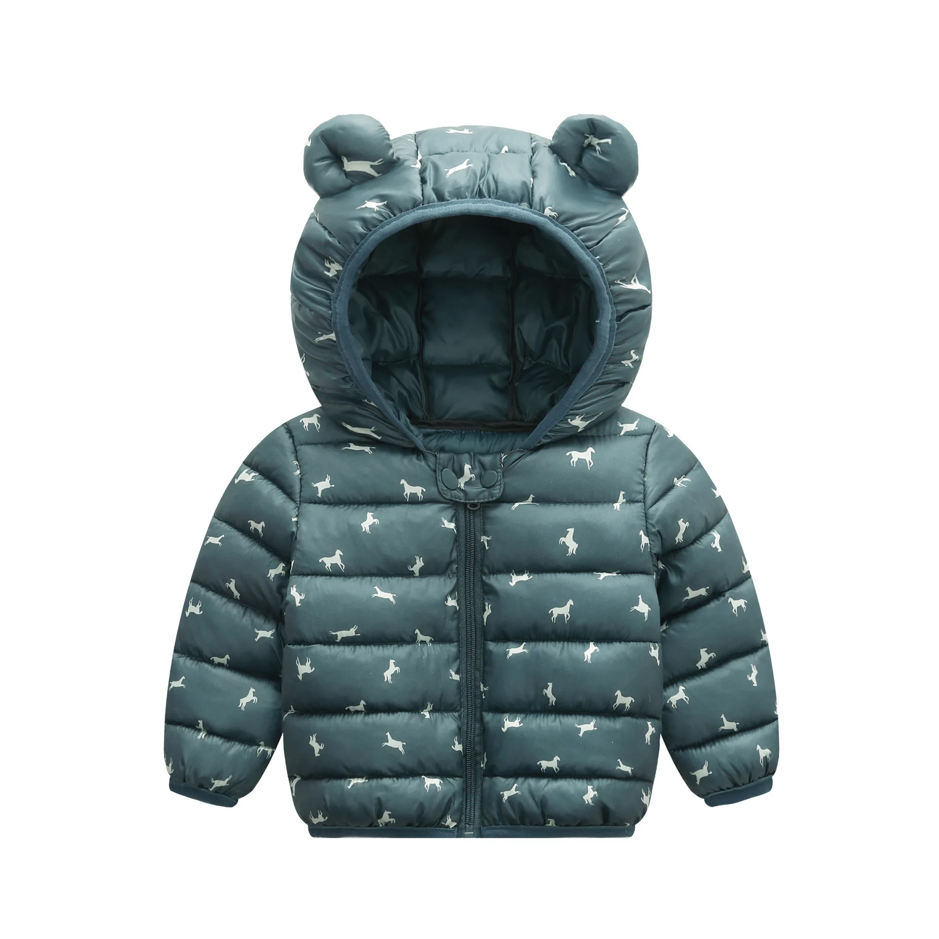 Eastern Corridor-EU Winter Down Coats for Kids Baby Boys Girls Light Puffer Padded Jacket Cute Cartoon Bear Hoods Infant Outerwear 