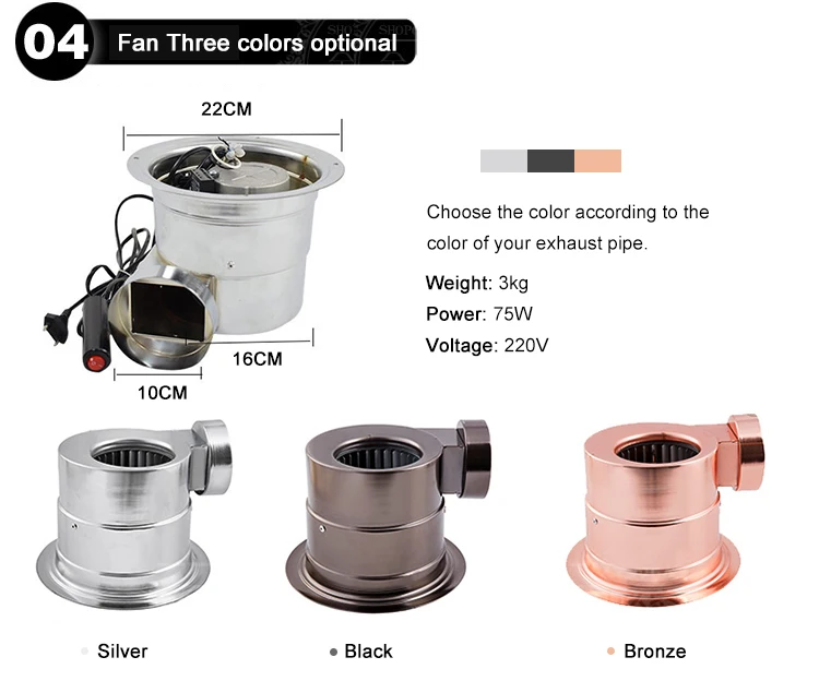 Barbecue Round Range Hood Inox Cooker Hood With Bbq Smoke Extractor