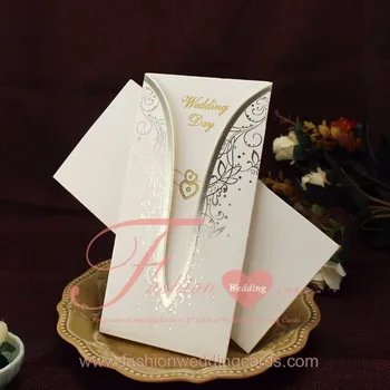 Simple Gold Hot Stamp Cheap Pocket Wedding Invitation Cards Buy