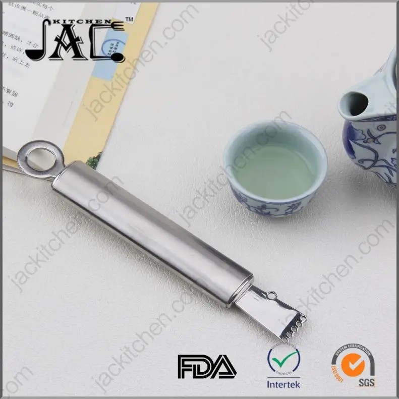 Kitchen Ware Durable Stainless Steel Rubber Manual Lemon Zester With Hanging Loop