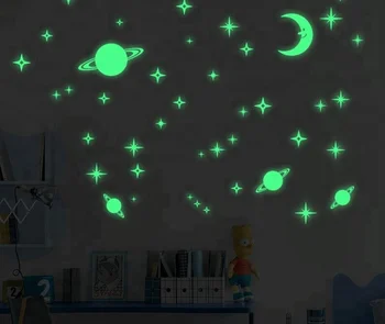 Glow In The Dark Star Wall Paper Sticker For Room Decoration