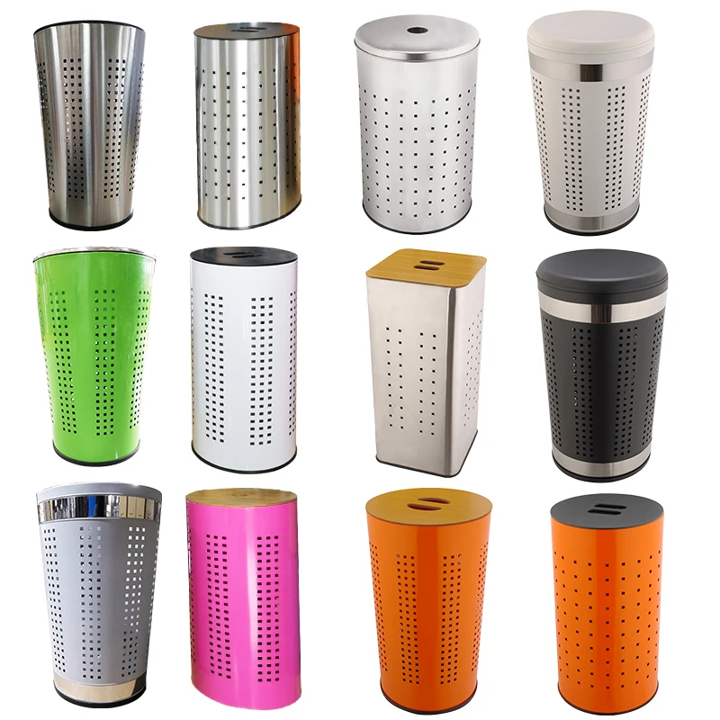 Cesto De Acero Inoxidable Para Ropa Sucia,Con Tapa De Madera,Para El