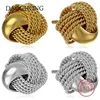 925 sterling silver mesh love knot stud earrings