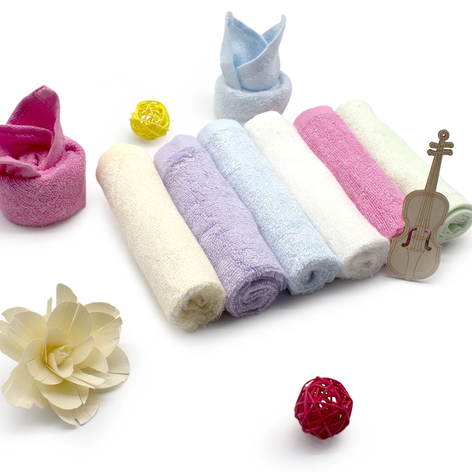 High Quality 6 Pack 100 Natural Organic Bamboo Baby Face Washcloth