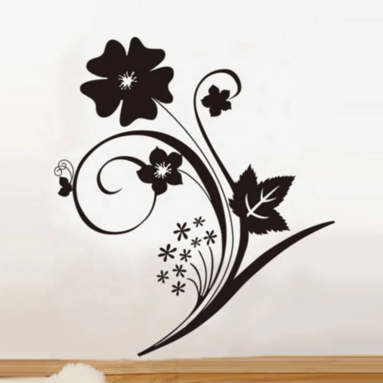 Наклейки на стену цветы. Цветы на стене рисунок. Обои серые с черными цветами. Роспись стен. Трафареты для декора стен.