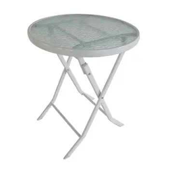 60cm Outdoor Garden Round Metal Glass Foldable Table Buy