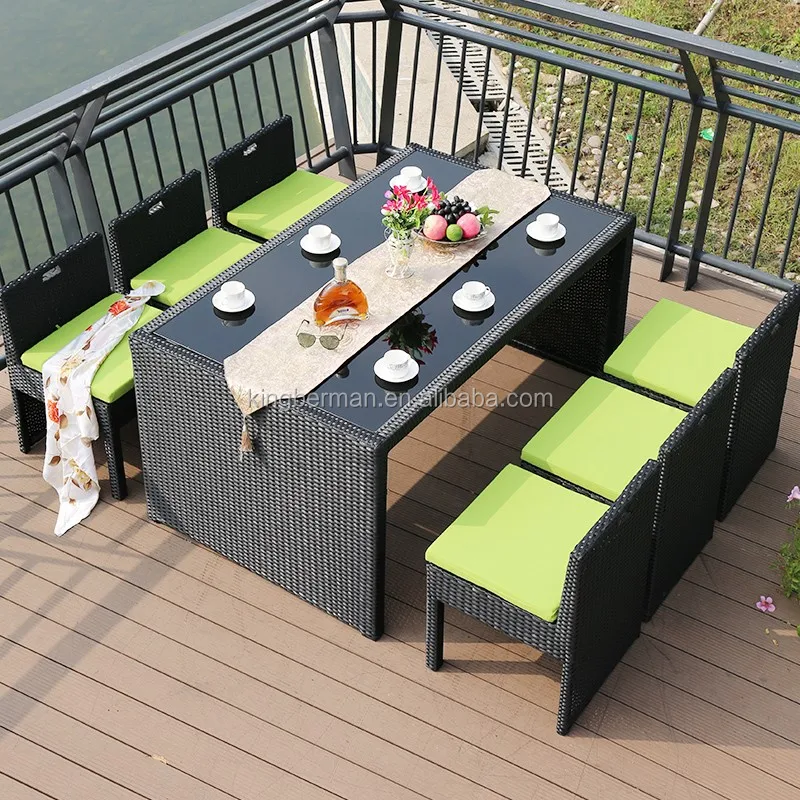 High Quality Outdoor Dining Sets 6 Seat Dining Sets Tables Synthetic