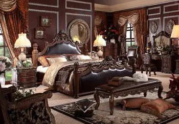 American Classic Wooden Carved Leather Upholstery Four Poster King Size Bed In Complete Set Moq 1 Set Buy American Classic Four Poster Bed American