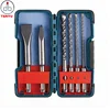 6pcs SDS Max Plus Rotary Electric Hammer Drill Bit and SDS Chisel Set in Plastic Box
