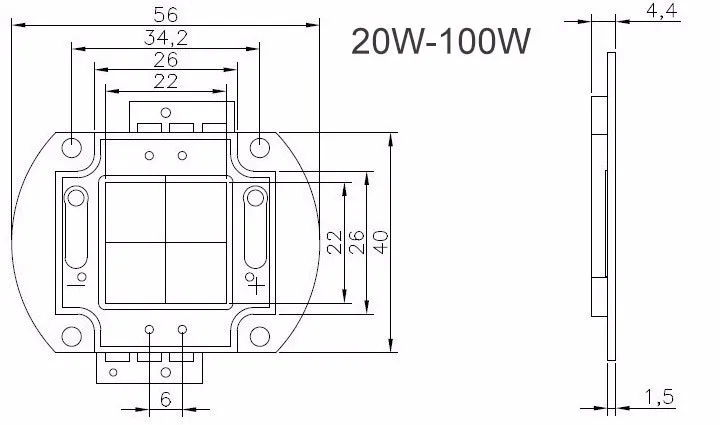 100W LED Integrated High Power Lamp Bulbs COB LED White/Warm White 3000mA 32-34V 8000-9000LM 24*40mil