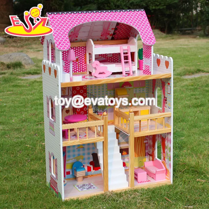 Wholesale Top Fashion Girls Wooden Miniature Doll House For Sale