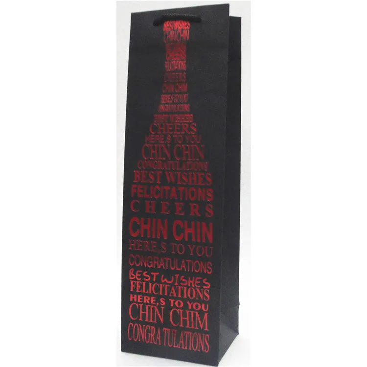 Luxury Recycled Customized Wine Paper Bag With Custom Logo, Wine Paper Bottle bag