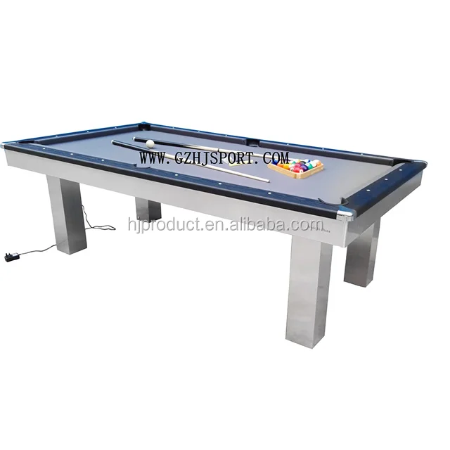 Chromed corner 7 FT Electronic Billiard Pool Table with LED lighting