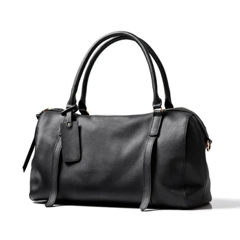 black leather duffle bag womens