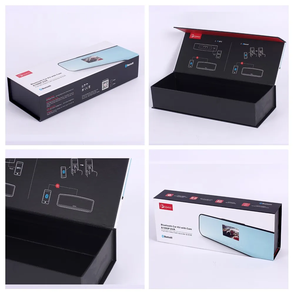 Black magnetic paper box packaging gift for electronics
