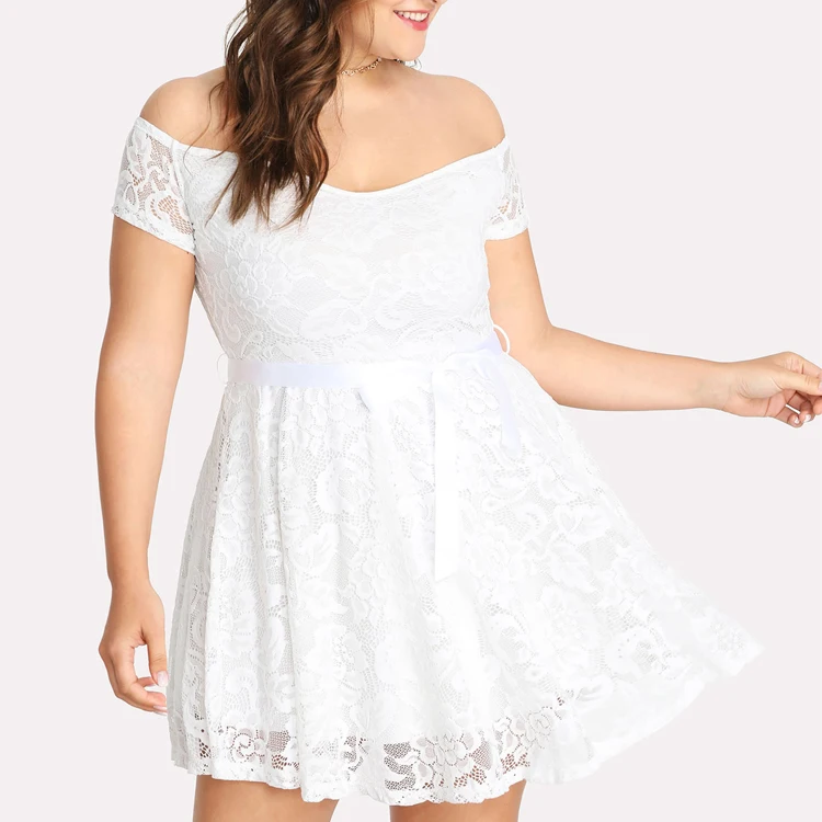 off white plus size dress