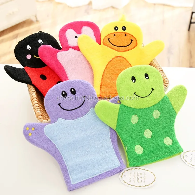 Animal Shaped Terry Cloth Baby Bath Glove/baby Bath Toy/sponge Glove