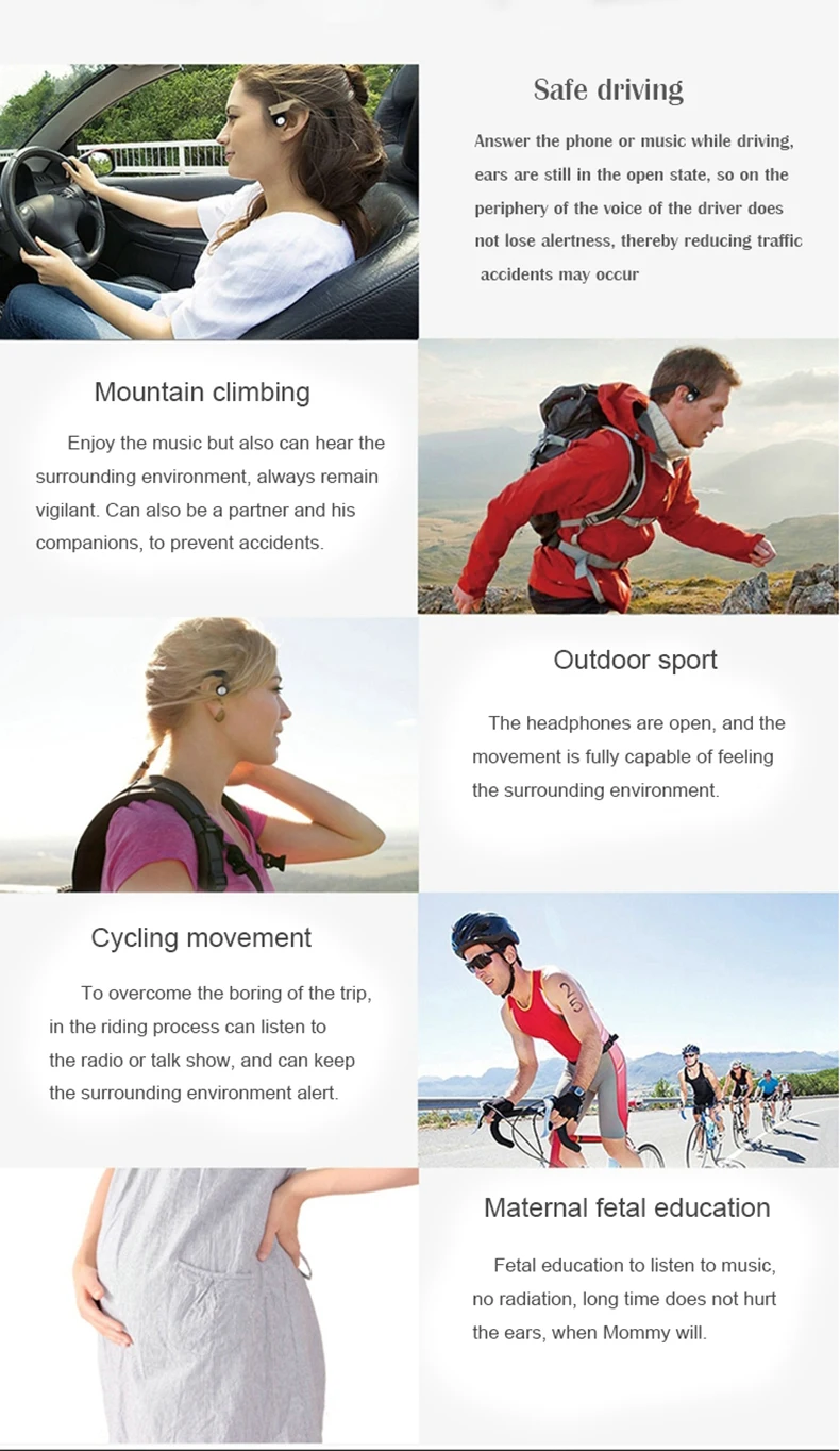 2017 Hot Selling Style Sports Earphone Wireless Bluetooth Headset Bone Conduction Headphone