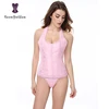 Pink Women's Sexy Court Sexy Push Up Shapewear Top Overbust Corset Bustier With G-String