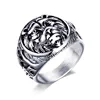 Punk Style Men's Stainless Steel Lion Head Shield Biker Vintage Ring