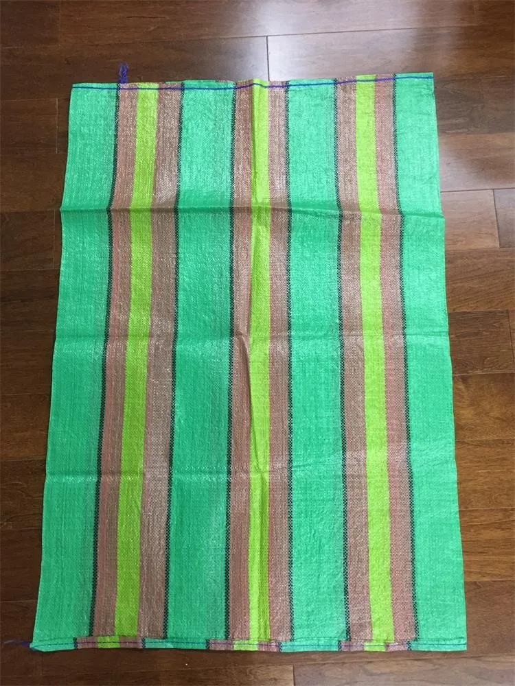 China hotsale laminated pp woven shopping bagcolorful stripe  packing vegetables, friuts export to Africa