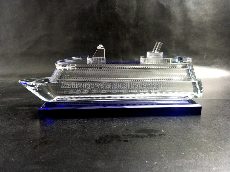 Luxury Glass Yacht Model Crystal Ship Model For Souvenir Gift - Buy ...