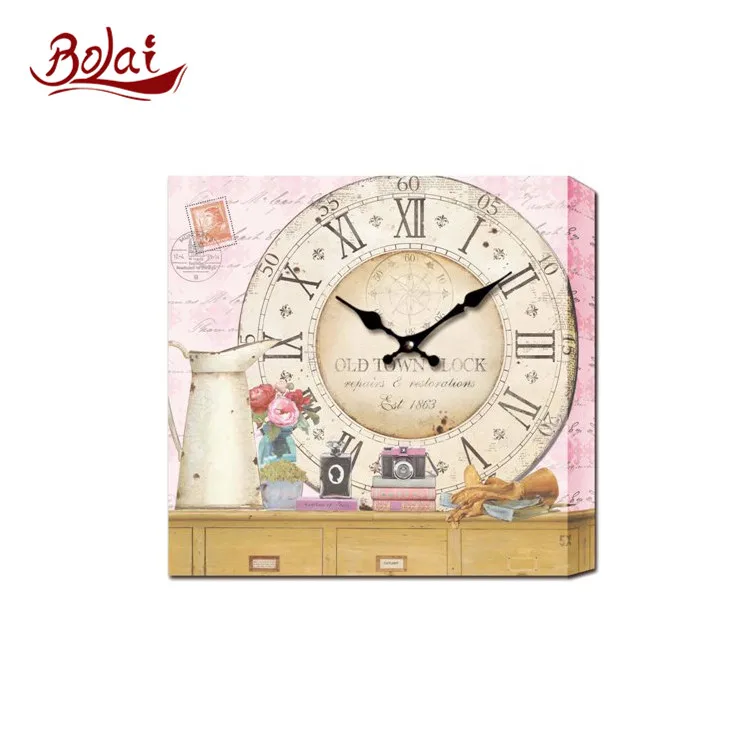 Old Town Clock Antique Desk Design Durable Canvas Art Clock Buy