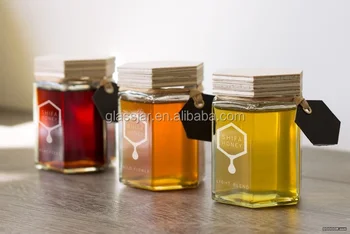 45ml Small Hexagon Shape Glass Honey Jar With Wooden Lid Buy