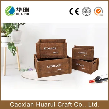 Small Rectangular Wooden Home Decoration Storage Box Without Lid