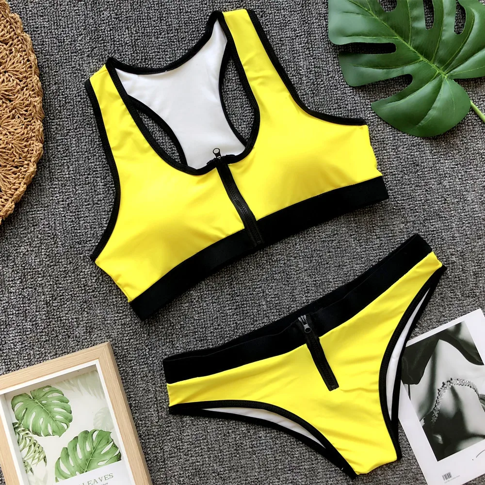 2019 Factory Custom Woman Sexy Bikini European Size Nylon 4 Colors