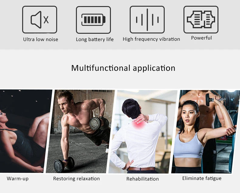 16.8V 2600mAh Li-battery 6Massage Heads Led Massage Gun,Max time:10minutes,30levels.