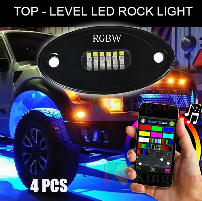 4PCS RGBW LED Rock  ATV 4x4 OffRoad Truck Trail Fender Underbody Lights