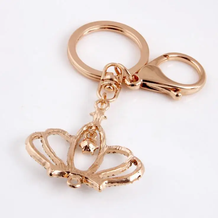Crystal Lovely Women Crown Gift Key Holder Handbag Pendant Key Chain Key Ring 