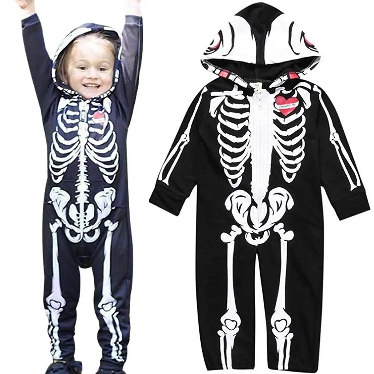 LOTUCY Toddler Baby Boys Girls Long Sleeve Warm Hoodie Zipper Romper Baby Costumes Jumpsuit Autumn Winter Outfits