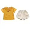 Professional made girl short-sleeved bee pattern clothing set 2019 summer Korean style baby two-piece suit