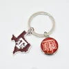 Enamel Texas Map A&M Aggies Logo Charms Car Keychain Snap Button Keychain jewelry