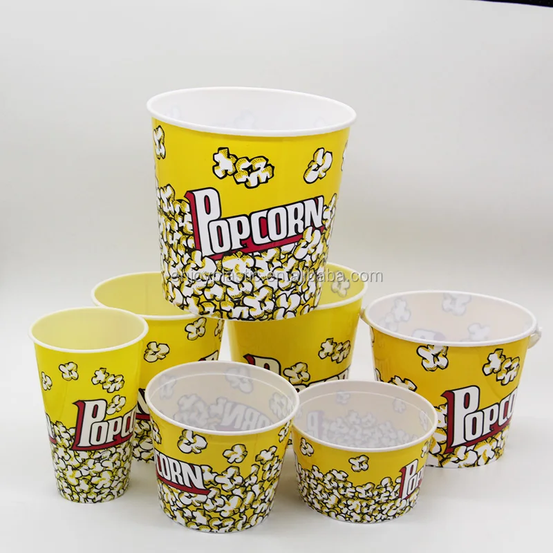 Novelty Place Retro Style Reusable 46oz Popcorn Bucket Plastic Popcorn