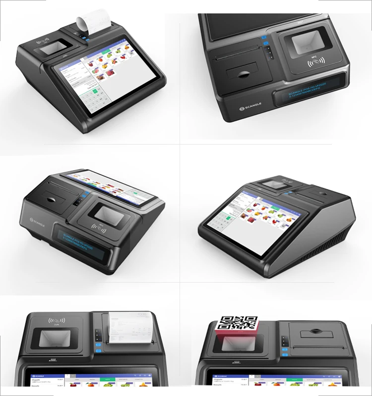 Scangle 10.1 inch  Android POS Terminal with 80mm Thermal Printer/ NFC reader/ VFD display For Food Court
