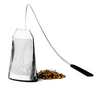 Black Reusable Tea Bag Stainless Steel Wire Mesh Infuser Strainer With Plate