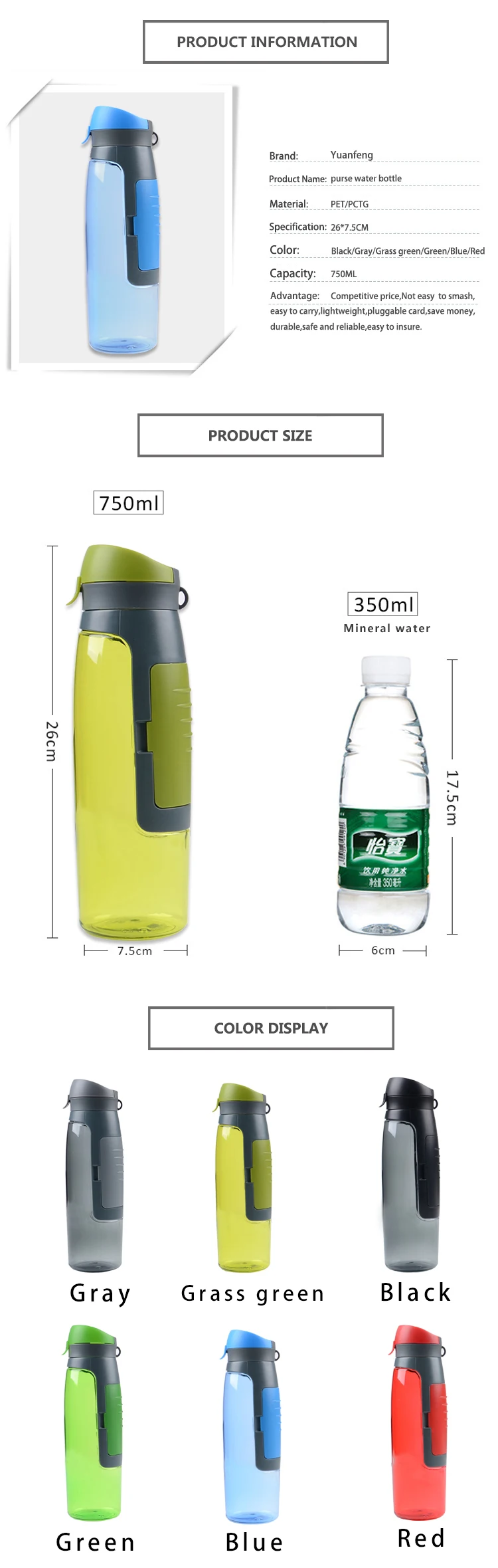 storage attachment wallet patent outdoor sports drinking water bottle