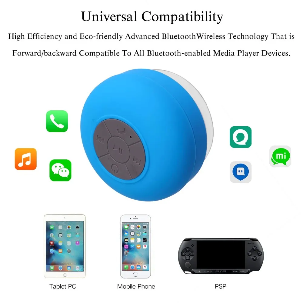 Fancytech Mini Portable Wireless Waterproof Bt Shower Speaker - Buy