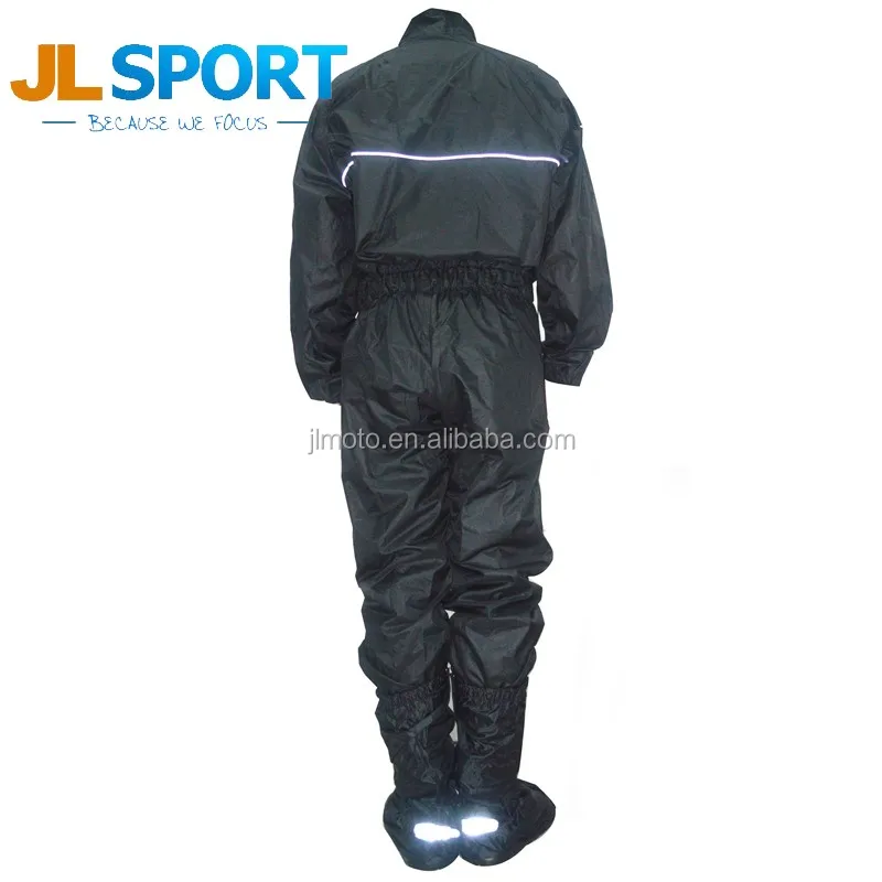 Purple One Piece Motorcycle Rain Suit with Night Vision Reflectors On Front and Back