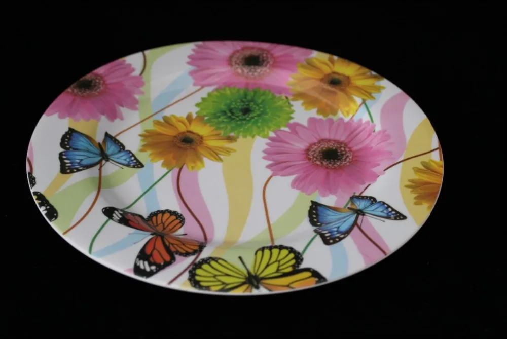 100%melamine colorful butterfly plate