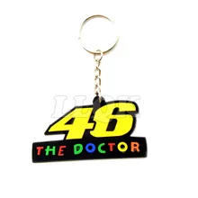 High quality PVC Rubber VR46 Motorcycle Key rings Keychain Motocross Keyring Moto Fans Souvenirs Gift For valentino rossi 46