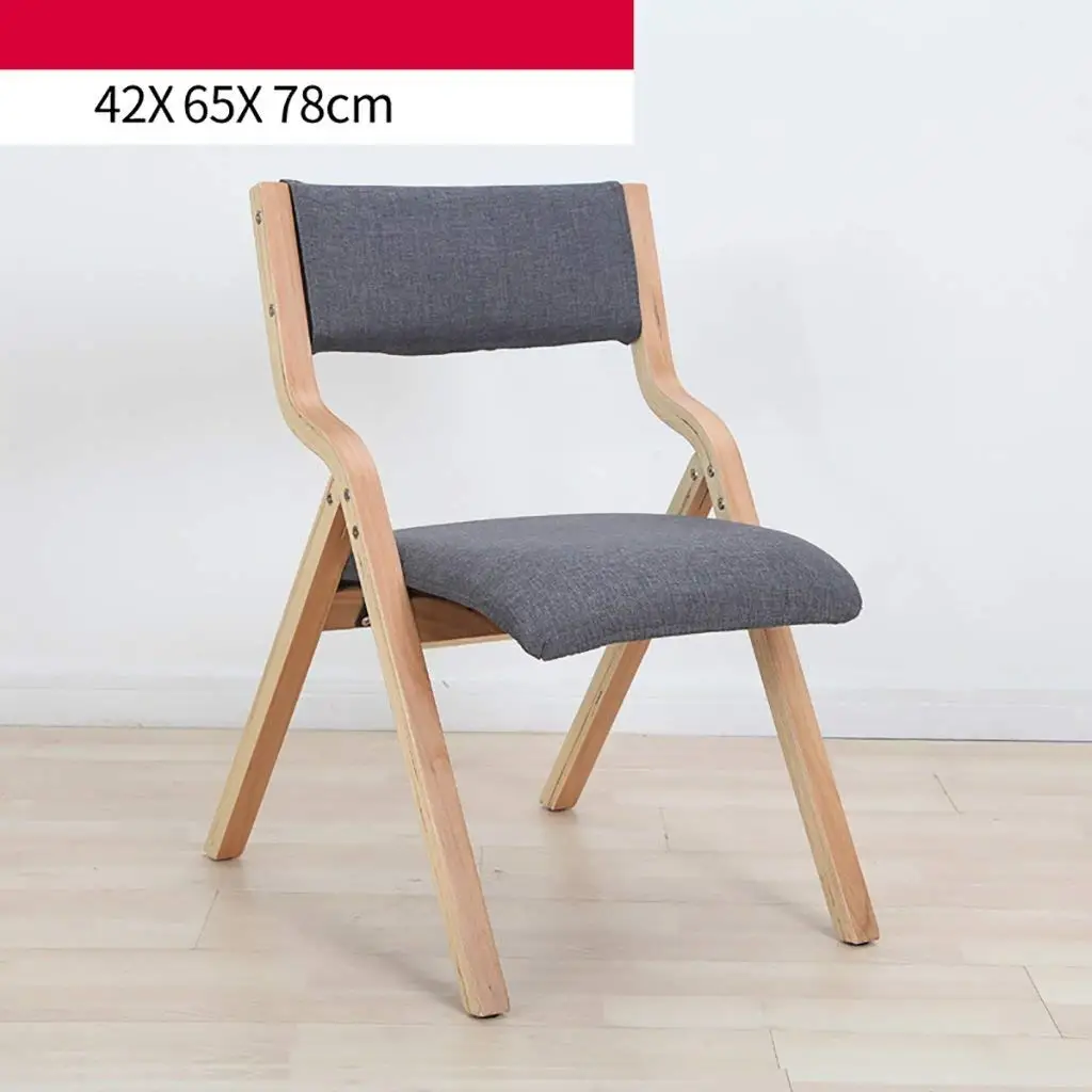 fold up chairs Solid wood home folding chair modern simple cloth folding chair/conference chair (Size: 42 68 78cm) Folding Chairs (Color : A)