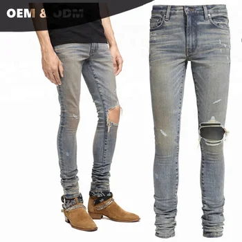 Pantalones Oem Para Hombre A Mani Pantalones Rotos Y Sucios Buy