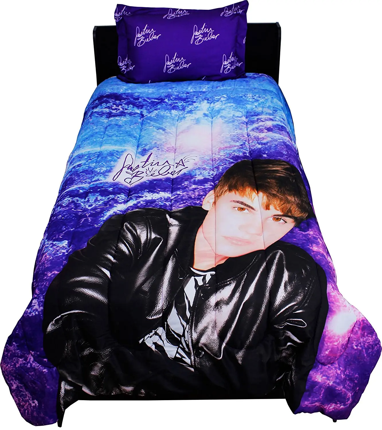 Justin Bieber Comforter Set Find Get Quotations Justin Bieber Concert Twin Comforter Set Purple Bedding Single Size
